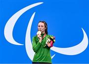 26 August 2021; Ellen Keane of Ireland with her gold medal after winning the Women's SB8 100 metre breaststroke final at the Tokyo Aquatic Centre on day two during the Tokyo 2020 Paralympic Games in Tokyo, Japan. Photo by Sam Barnes/Sportsfile