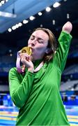 26 August 2021; Ellen Keane of Ireland with her gold medal after winning the Women's SB8 100 metre breaststroke final at the Tokyo Aquatic Centre on day two during the Tokyo 2020 Paralympic Games in Tokyo, Japan. Photo by Sam Barnes/Sportsfile