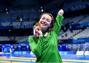 26 August 2021; Ellen Keane of Ireland with her gold medal after winning the Women's SB8 100 metre breaststroke final at the Tokyo Aquatic Centre on day two during the Tokyo 2020 Paralympic Games in Tokyo, Japan. Photo by Sam Barnes/Sportsfile