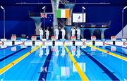 26 August 2021; Tricolour is raised alongside the flags of Australia and Russia Paralympic Committee during the medal ceremony for Ellen Keane of Ireland, following her victory in the Women's SB8 100 metre breaststroke final at the Tokyo Aquatic Centre on day two during the Tokyo 2020 Paralympic Games in Tokyo, Japan. Photo by Sam Barnes/Sportsfile