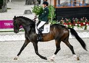 26 August 2021; Tamsin Addison of Ireland on Fahrenheit competes in the Grade V Dressage Individual Test at the Equestrian Park on day two during the Tokyo 2020 Paralympic Games in Tokyo, Japan. Photo by Sportsfile