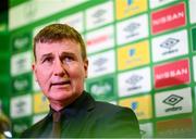 26 August 2021; Republic of Ireland manager Stephen Kenny during his Republic of Ireland squad announcement at FAI Headquarters in Abbotstown, Dublin. Photo by Stephen McCarthy/Sportsfile