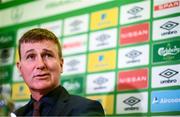 26 August 2021; Republic of Ireland manager Stephen Kenny during his Republic of Ireland squad announcement at FAI Headquarters in Abbotstown, Dublin. Photo by Stephen McCarthy/Sportsfile