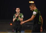 26 August 2021; Gary O'Neill, left, and Ronan Finn of Shamrock Rovers following the UEFA Europa Conference League play-off second leg match between Shamrock Rovers and Flora Tallinn at Tallaght Stadium in Dublin. Photo by Stephen McCarthy/Sportsfile