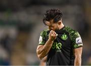 26 August 2021; Richie Towell of Shamrock Rovers after his side's defeat to Flora Tallinn in their UEFA Europa Conference League play-off second leg match at Tallaght Stadium in Dublin. Photo by Seb Daly/Sportsfile