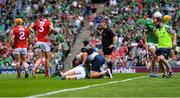22 August 2021; Peter Casey of Limerick receives medical attention for an injury during the GAA Hurling All-Ireland Senior Championship Final match between Cork and Limerick in Croke Park, Dublin. Photo by Piaras Ó Mídheach/Sportsfile