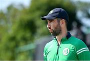 27 August 2021; Ireland captain Andrew Balbirnie speaking after match one of the Dafanews T20 series between Ireland and Zimbabwe at Clontarf Cricket Club in Dublin. Photo by Seb Daly/Sportsfile
