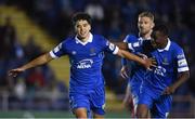 27 August 2021; Phoenix Patterson of Waterford celebrates with team-mates after scoring his side's fourth goal during the extra.ie FAI Cup Second Round match between Waterford and Kilnamanagh at RSC In Waterford. Photo by Matt Browne/Sportsfile
