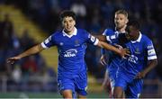 27 August 2021; Phoenix Patterson of Waterford celebrates with team-mates after scoring his side's fourth goal during the extra.ie FAI Cup Second Round match between Waterford and Kilnamanagh at RSC In Waterford. Photo by Matt Browne/Sportsfile