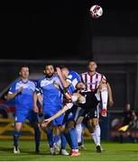27 August 2021; Daniel Lafferty of Derry City shoots at goal during the extra.ie FAI Cup Second Round match between Finn Harps and Derry City at Finn Park in Ballybofey, Donegal. Photo by Ramsey Cardy/Sportsfile