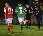 27 August 2021; St Patrick's Athletic head coach Stephen O'Donnell during the extra.ie FAI Cup Second Round match between Cork City and St Patrick's Athletic at Turner's Cross in Cork. Photo by Piaras Ó Mídheach/Sportsfile