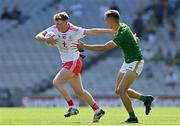28 August 2021; Ronan Strain of Tyrone in action against John O'Regan of Meath during the Electric Ireland GAA Football All-Ireland Minor Championship Final match between Meath and Tyrone at Croke Park in Dublin. Photo by Brendan Moran/Sportsfile
