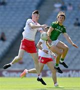 28 August 2021; Ronan Fox of Tyrone in action against Sean Leonard of Meath during the Electric Ireland GAA Football All-Ireland Minor Championship Final match between Meath and Tyrone at Croke Park in Dublin. Photo by Brendan Moran/Sportsfile