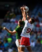 28 August 2021; Paul Wilson of Meath in action against Ruairí McHugh of Tyrone during the Electric Ireland GAA Football All-Ireland Minor Championship Final match between Meath and Tyrone at Croke Park in Dublin. Photo by Ray McManus/Sportsfile