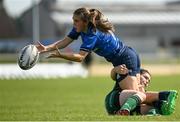 28 August 2021; Lauren Farrell-McCabe of Leinster is tackled by Orla Dixon of Connacht during the Vodafone Women’s Interprovincial Championship Round 1 match between at Connacht and Leinster at The Sportsground in Galway. Photo by Harry Murphy/Sportsfile