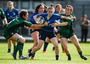 28 August 2021; Molly Scuffil-McCabe of Leinster is tackled by Ciara Farrell, left, and Moya Griffin of Connacht during the Vodafone Women’s Interprovincial Championship Round 1 match between at Connacht and Leinster at The Sportsground in Galway. Photo by Harry Murphy/Sportsfile