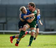 28 August 2021; Ali Coleman of Leinster is tackled by Ciara Farrell of Connacht during the Vodafone Women’s Interprovincial Championship Round 1 match between at Connacht and Leinster at The Sportsground in Galway. Photo by Harry Murphy/Sportsfile