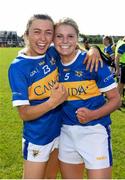 28 August 2021; Tipperary players Angela McGuigan, left, and Elaine Kelly after the TG4 All-Ireland Ladies SFC relegation play-off match between Tipperary and Tyrone at Coralstown Kinnegad GAA Club Kinnegad, Westmeath. Photo by Matt Browne/Sportsfile