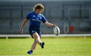 28 August 2021; Jenny Murphy of Leinster kicks a conversion during the Vodafone Women’s Interprovincial Championship Round 1 match between at Connacht and Leinster at The Sportsground in Galway. Photo by Harry Murphy/Sportsfile