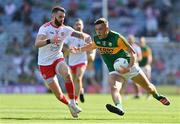 28 August 2021; David Clifford of Kerry in action against Ronan McNamee of Tyrone during the GAA Football All-Ireland Senior Championship semi-final match between Kerry and Tyrone at Croke Park in Dublin. Photo by Brendan Moran/Sportsfile