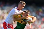 28 August 2021; Dara Moynihan of Kerry in action against Brian Kennedy of Tyrone during the GAA Football All-Ireland Senior Championship semi-final match between Kerry and Tyrone at Croke Park in Dublin. Photo by Brendan Moran/Sportsfile