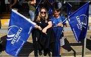 28 August 2021; Leinster supporters Beth and William Robert before the Vodafone Women’s Interprovincial Championship Round 1 match between at Connacht and Leinster at The Sportsground in Galway. Photo by Harry Murphy/Sportsfile