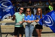 28 August 2021; Leinster supporters Thomas, Fiona and Gemma Faulkner before the Vodafone Women’s Interprovincial Championship Round 1 match between at Connacht and Leinster at The Sportsground in Galway. Photo by Harry Murphy/Sportsfile