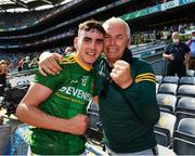 28 August 2021; Christian Finlay of Meath and his dad Ray after the Electric Ireland GAA Football All-Ireland Minor Championship Final match between Meath and Tyrone at Croke Park in Dublin. Photo by Ray McManus/Sportsfile