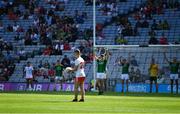 28 August 2021; Conor Owens of Tyrone lines up a late free during the Electric Ireland GAA Football All-Ireland Minor Championship Final match between Meath and Tyrone at Croke Park in Dublin. Photo by Ray McManus/Sportsfile