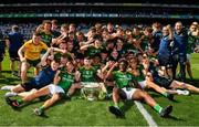 28 August 2021; Meath players and staff celebrate with the cup after the Electric Ireland GAA Football All-Ireland Minor Championship Final match between Meath and Tyrone at Croke Park in Dublin. Photo by Ray McManus/Sportsfile
