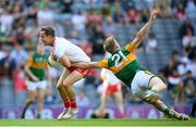 28 August 2021; Kieran McGeary of Tyrone in action against Tommy Walsh of Kerry during the GAA Football All-Ireland Senior Championship semi-final match between Kerry and Tyrone at Croke Park in Dublin. Photo by Stephen McCarthy/Sportsfile