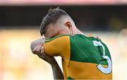 28 August 2021; Jason Foley of Kerry reacts after the GAA Football All-Ireland Senior Championship semi-final match between Kerry and Tyrone at Croke Park in Dublin. Photo by Brendan Moran/Sportsfile