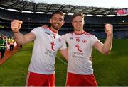 28 August 2021; Padraig Hampsey, left, and Conor Meyler of Tyrone celebrate after the GAA Football All-Ireland Senior Championship semi-final match between Kerry and Tyrone at Croke Park in Dublin. Photo by Ray McManus/Sportsfile