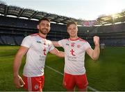 28 August 2021; Padraig Hampsey, left, and Conor Meyler of Tyrone celebrate after the GAA Football All-Ireland Senior Championship semi-final match between Kerry and Tyrone at Croke Park in Dublin. Photo by Ray McManus/Sportsfile