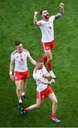 28 August 2021; Tyrone players, left to right, Conor Meyler, Cathal McShane, and Ronan McNamee, celebrate after the GAA Football All-Ireland Senior Championship semi-final match between Kerry and Tyrone at Croke Park in Dublin. Photo by Daire Brennan/Sportsfile