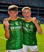 28 August 2021; Conor McWeeney and Josh Harford celebrate after the Electric Ireland GAA Football All-Ireland Minor Championship Final match between Meath and Tyrone at Croke Park in Dublin. Photo by Ray McManus/Sportsfile