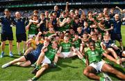 28 August 2021; Meath players and officials celebrate with the cup after the Electric Ireland GAA Football All-Ireland Minor Championship Final match between Meath and Tyrone at Croke Park in Dublin. Photo by Ray McManus/Sportsfile