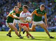 28 August 2021; Kieran McGeary of Tyrone in action against Tom O'Sullivan, left, Paul Murphy, 6, and Gavin White of Kerry during the GAA Football All-Ireland Senior Championship semi-final match between Kerry and Tyrone at Croke Park in Dublin. Photo by Ray McManus/Sportsfile