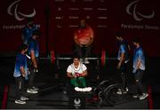 29 August 2021; Britney Arendse of Ireland after lifting 104kg in the Women's 73kg final at the Tokyo International Forum on day five during the Tokyo 2020 Paralympic Games in Tokyo, Japan. Photo by David Fitzgerald/Sportsfile