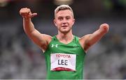 29 August 2021; Jordan Lee of Ireland before competing in the Men's T47 High Jump at the Olympic Stadium on day five during the Tokyo 2020 Paralympic Games in Tokyo, Japan. Photo by Sam Barnes/Sportsfile