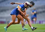 29 August 2021; Siobhán Gardiner of Galway in action against Orla O'Dwyer of Tipperary during the All-Ireland Senior Camogie Championship Semi-Final match between Tipperary and Galway at Croke Park in Dublin. Photo by Piaras Ó Mídheach/Sportsfile