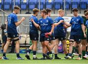 29 August 2021; Leinster players including James Doyle and Ronan Foxe embrace after the IRFU U19 Men’s Clubs Interprovincial Championship Round 2 match between Leinster and Connacht at Energia Park in Dublin. Photo by Harry Murphy/Sportsfile