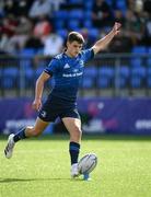 29 August 2021; Tom Larke of Leinster kicks a conversion during the IRFU U18 Men’s Interprovincial Championship Round 2 match between Leinster and Connacht at Energia Park in Dublin. Photo by Harry Murphy/Sportsfile