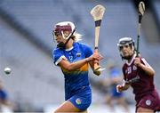 29 August 2021; Orla O'Dwyer of Tipperary in action against Noreen Coen of Galway during the All-Ireland Senior Camogie Championship Semi-Final match between Tipperary and Galway at Croke Park in Dublin. Photo by Piaras Ó Mídheach/Sportsfile