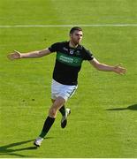 29 August 2021; Luke Connolly of Nemo Rangers celebrates after scoring his second and his side's third goal during the 2020 Cork County Senior Club Football Championship Final match between between Castlehaven and Nemo Rangers at Páirc Ui Chaoimh in Cork. Photo by Brendan Moran/Sportsfile