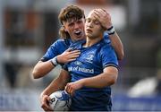 29 August 2021; Dan Carroll of Leinster is embraced by Tom Barry of Leinster after the IRFU U18 Men’s Interprovincial Championship Round 2 match between Leinster and Connacht at Energia Park in Dublin. Photo by Harry Murphy/Sportsfile