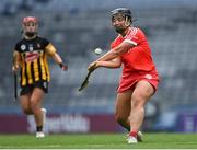 29 August 2021; Linda Collins of Cork scores the winning point, in injury-time, during the All-Ireland Senior Camogie Championship Semi-Final match between Cork and Kilkenny at Croke Park in Dublin. Photo by Piaras Ó Mídheach/Sportsfile