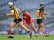29 August 2021; Linda Collins of Cork celebrates after scoring the winning point, in injury-time, during the All-Ireland Senior Camogie Championship Semi-Final match between Cork and Kilkenny at Croke Park in Dublin. Photo by Piaras Ó Mídheach/Sportsfile