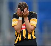 29 August 2021; Kilkenny goalkeeper Aoife Norris dejected after her side's defeat in the All-Ireland Senior Camogie Championship Semi-Final match between Cork and Kilkenny at Croke Park in Dublin. Photo by Piaras Ó Mídheach/Sportsfile