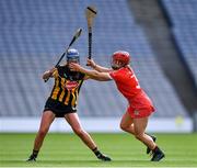 29 August 2021; Mary O'Connell of Kilkenny in action against Libby Coppinger of Cork the All-Ireland Senior Camogie Championship Semi-Final match between Cork and Kilkenny at Croke Park in Dublin. Photo by Piaras Ó Mídheach/Sportsfile